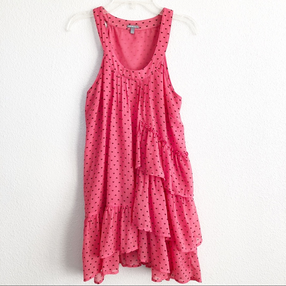 Charlotte Russe Pink w Hearts Tunic Top. Sz Small.